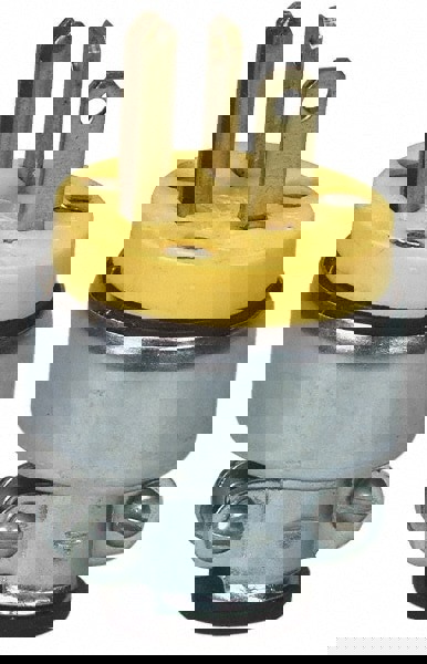 Straight Blade Plug: Commercial, 6-20P, 250VAC, Yellow